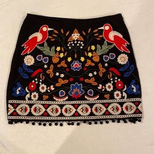 Embroidered miniskirt